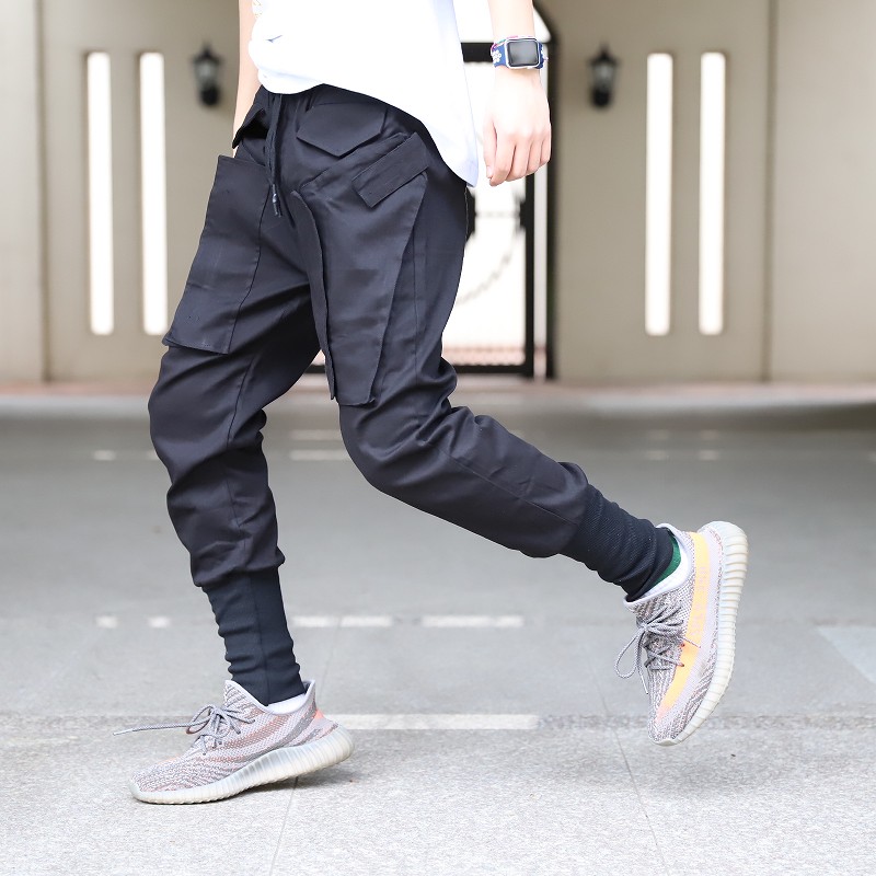 引出物 軽い履き心地 韓国 服 メンズ ストリート ジョガーパンツ 黒 L